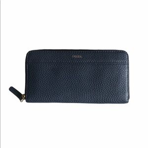 Fossil Navy Blue Leather Feeling Wallet